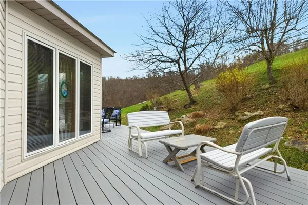 a backyard of a house with lots of green space