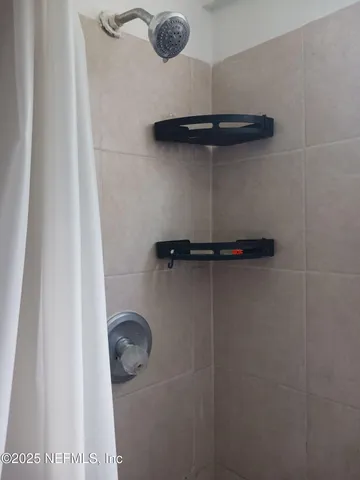 a close view of shower in a bathroom