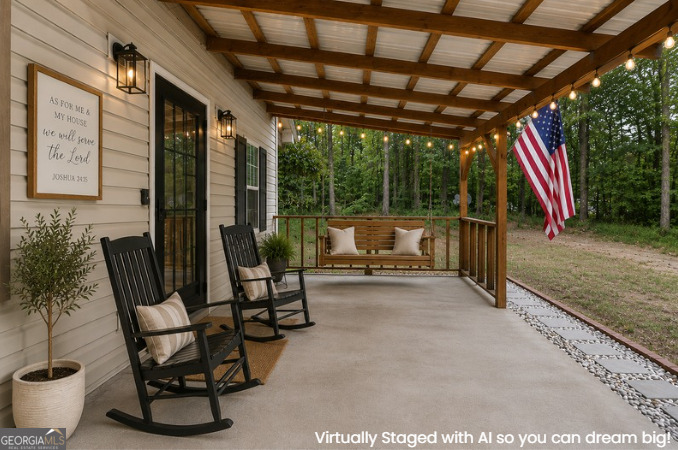 1825 Harden Road Zebulon, GA 30295 - Photo 4 of 32 a view of a porch with chairs and backyard