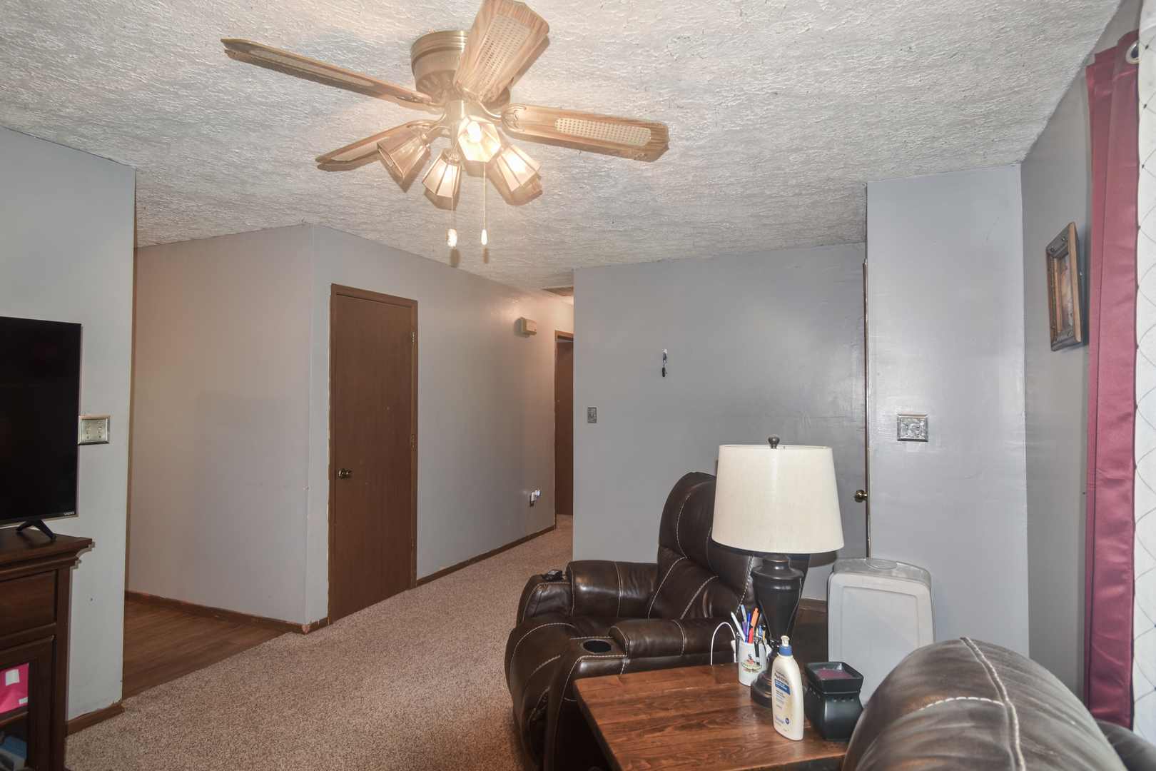 506 Boxelder Street Odell, IL 60460 - Photo 8 of 15 a lamp room with furniture and a flat screen tv