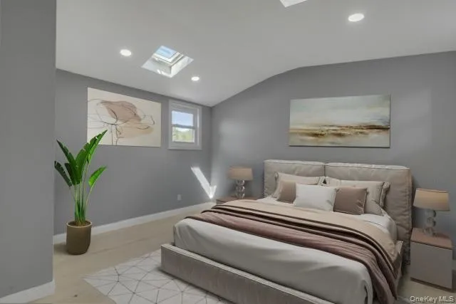 a bedroom with bed and window