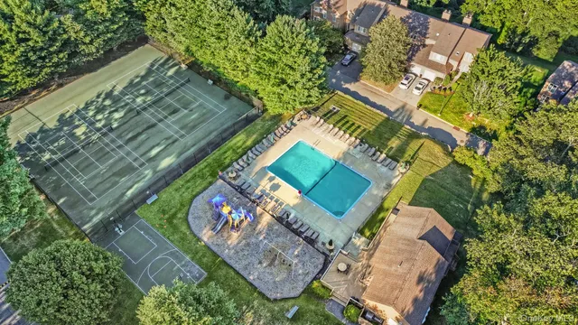 an aerial view of a house