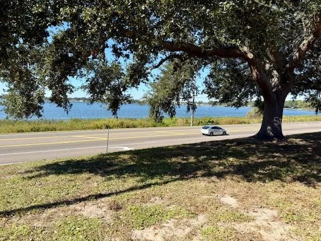 a view of a yard with an trees