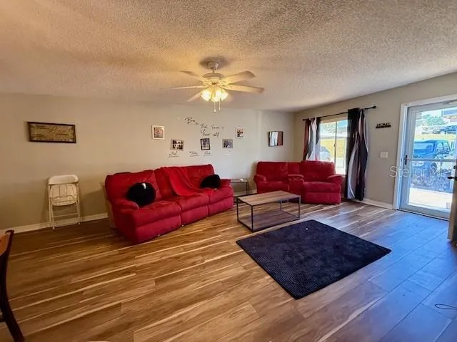 a living room with furniture