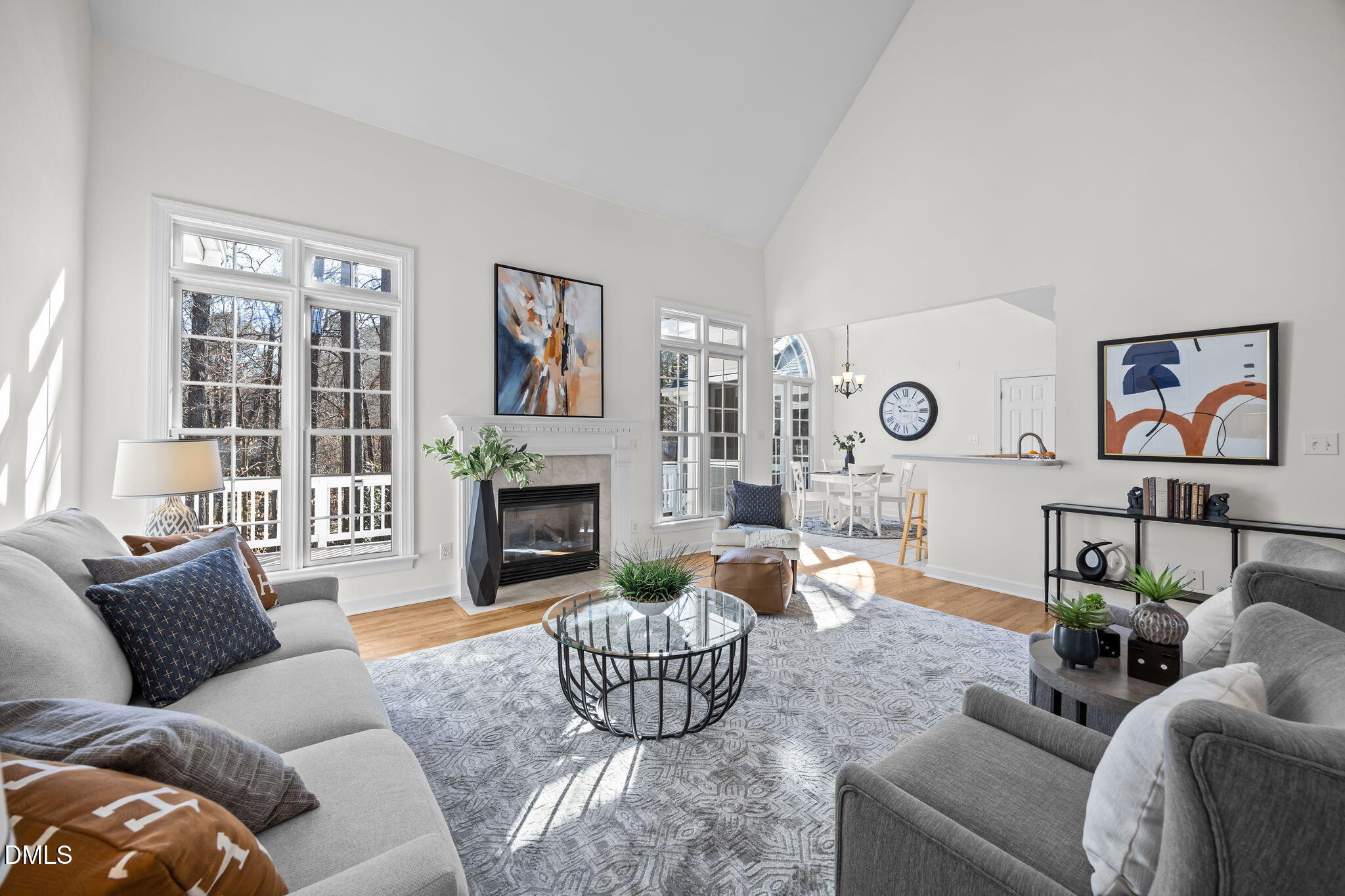 13 Morgans Ridge Lane Durham, NC 27707 - Photo 11 of 53 a living room with furniture fireplace and a fireplace