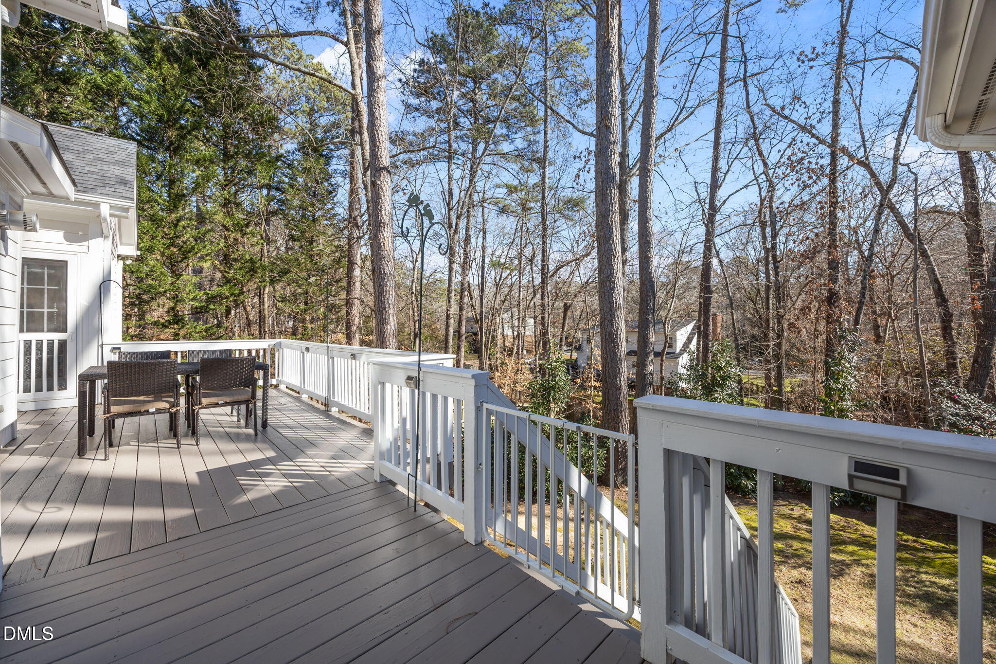 13 Morgans Ridge Lane Durham, NC 27707 - Photo 47 of 53 a view of deck with a large trees and wooden fence