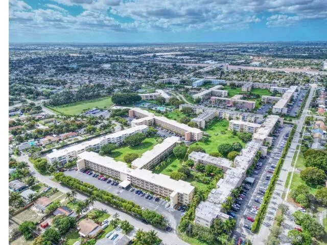 an aerial view of a city