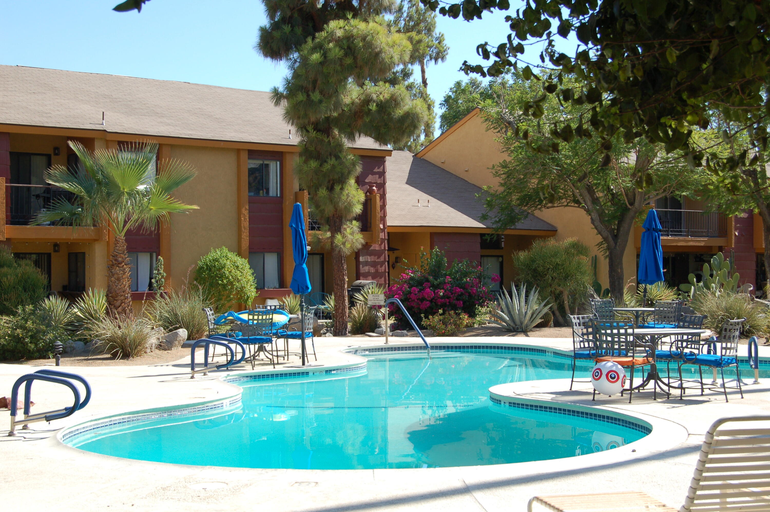 48255 Monroe Street, Unit 6 Indio, CA 92201 - Photo 36 of 43 a view of a swimming pool with a patio