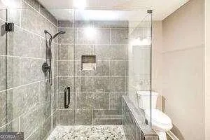 a bathroom with a shower