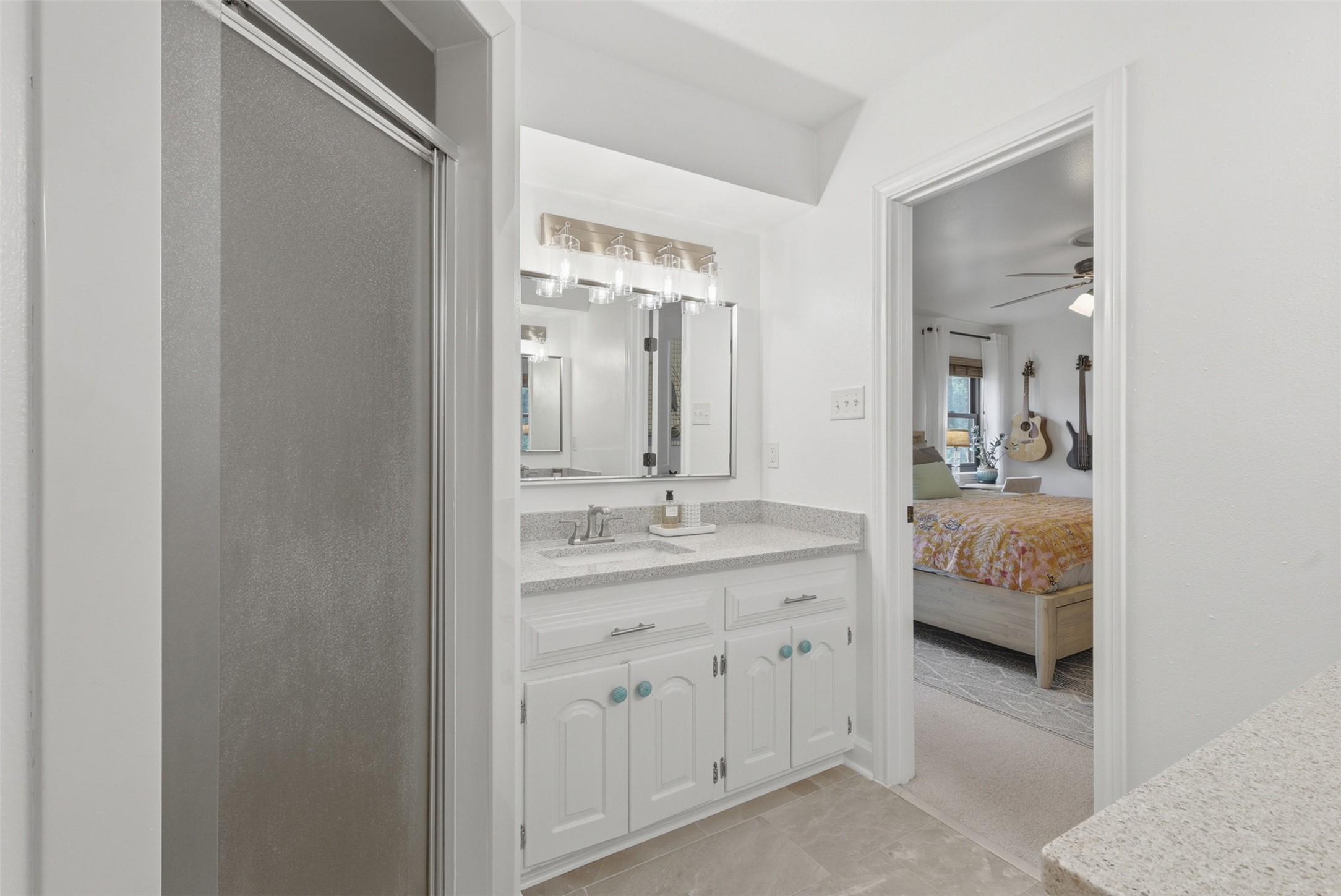 6126 Hickorycrest Drive Spring, TX 77389 - Photo 20 of 50 Another view of the primary bathroom with stand up shower and double vanity.