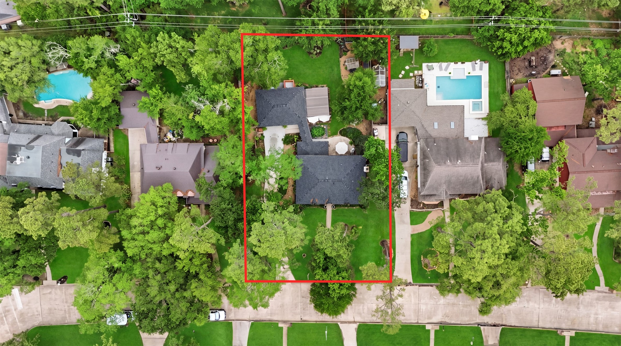 6126 Hickorycrest Drive Spring, TX 77389 - Photo 41 of 50 Aerial view highlighting the full property boundaries and lot size.