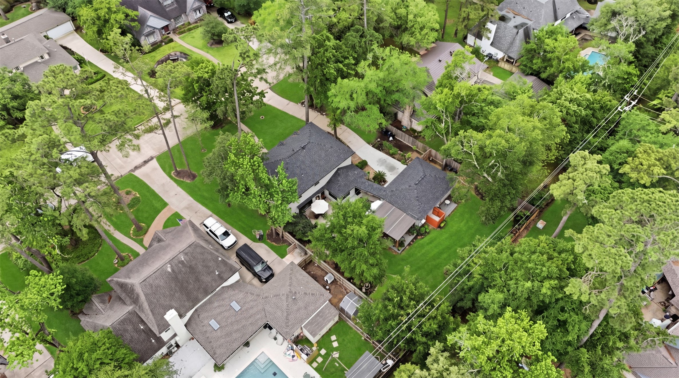 6126 Hickorycrest Drive Spring, TX 77389 - Photo 43 of 50 Overhead view of the home showing the layout, rooflines, and backyard.