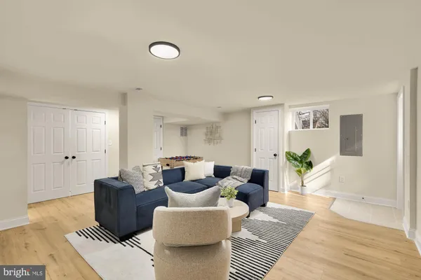 a living room with furniture