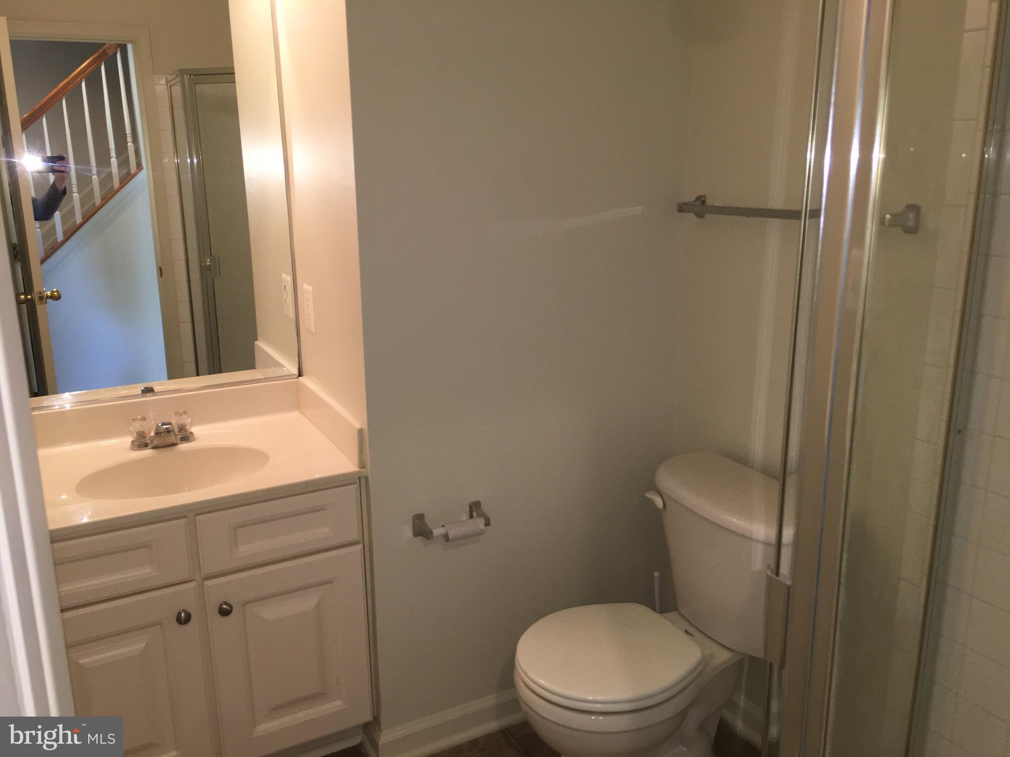 610 Pendleton Lane Strasburg, VA 22657 - Photo 17 of 30 a bathroom with a toilet a sink a vanity and mirror