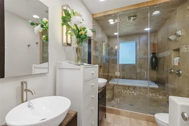 a outdoor dining space with furniture and garden view