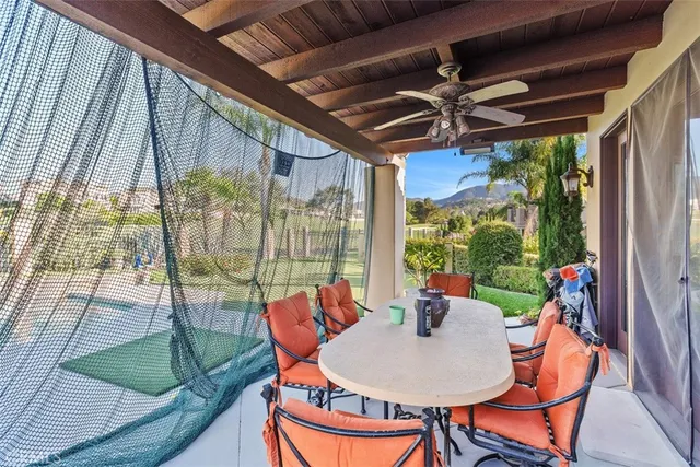 a view of a park with swings