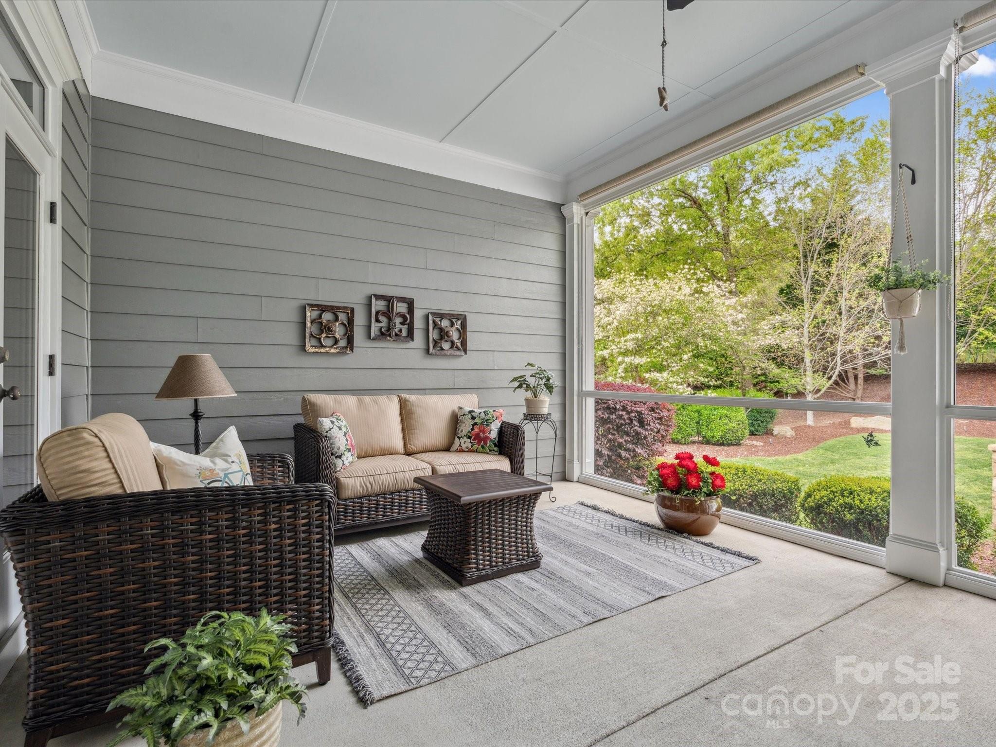 894 Stratford Run Drive Fort Mill, SC 29708 - Photo 30 of 45 a living room with patio furniture and a potted plant