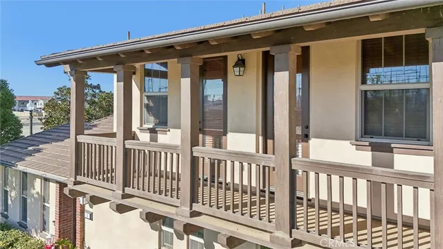a view of a porch with a yard