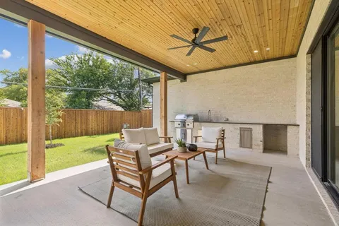 a outdoor view with a sitting space