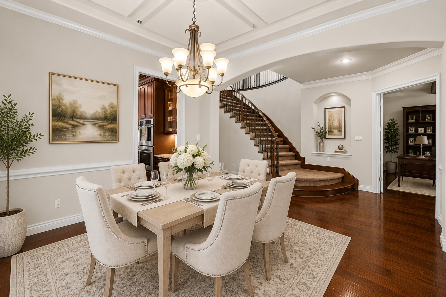 4315 Sanctuary Halls Spring, TX 77388 - Photo 5 of 50 a view of a dining room with furniture wooden floor and chandelier