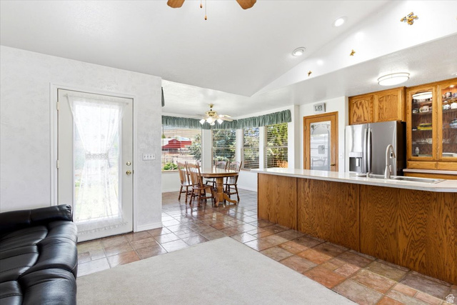 72 Canal Bank Road Garland, UT 84312 - Photo 9 of 40 Kitchen featuring wood cabinetry, stainless steel appliances, a white countertop, and recessed lighting