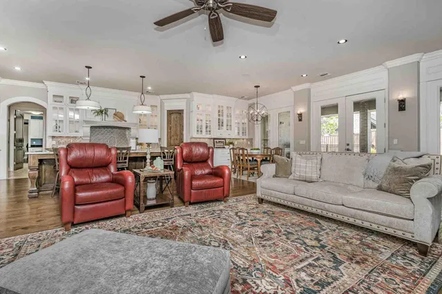 a living room with furniture
