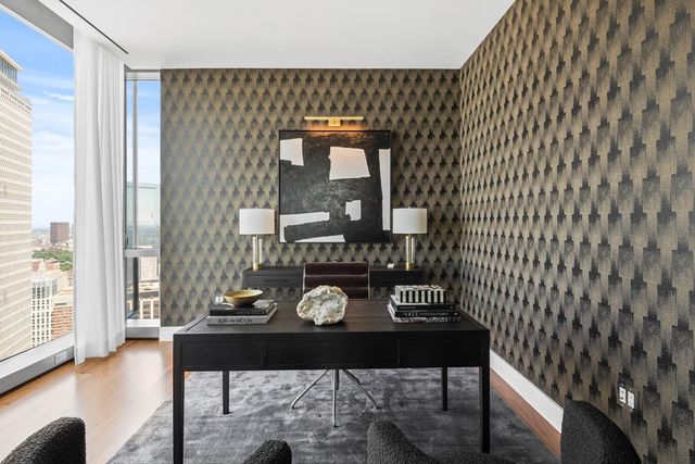 a view of a livingroom with furniture