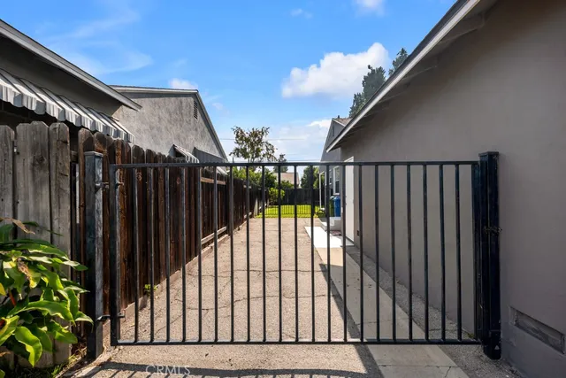 a view of balcony with wooden floor