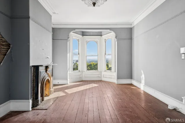 a view of a glass door and a window