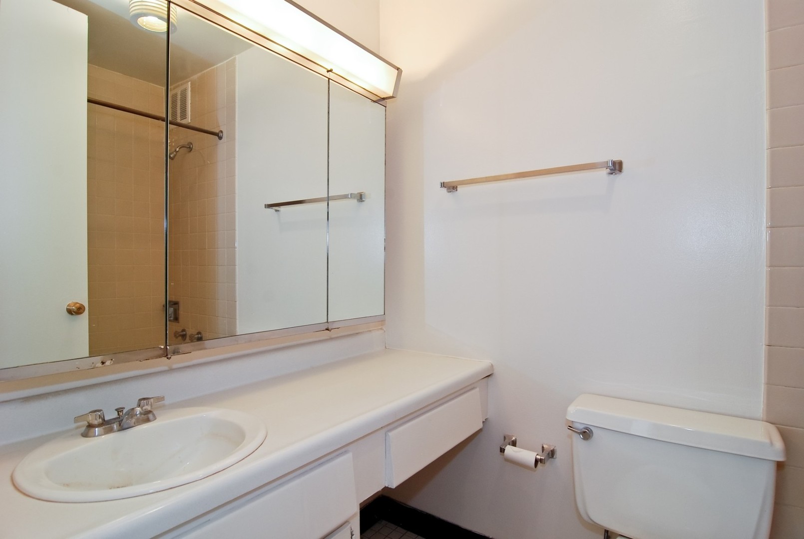 1 East Scott Street, Unit 1906 Chicago, IL 60610 - Photo 5 of 6 a bathroom with a sink and a mirror