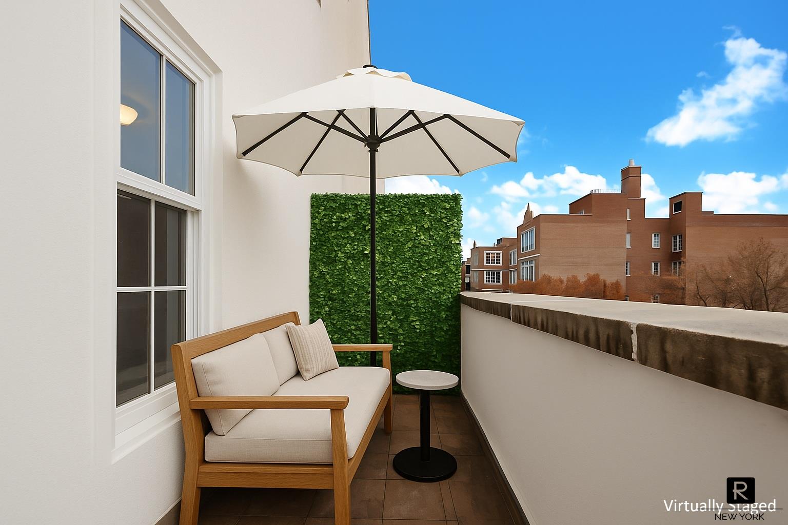407 East 12th Street, Unit 4FSW Manhattan, NY 10009 - Photo 1 of 16 a balcony with table and chairs