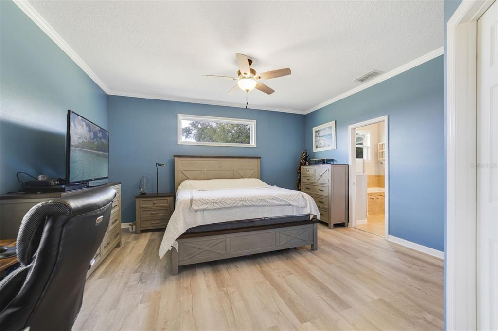 37041 North Thrill Hill Road Eustis, FL 32736 - Photo 11 of 25 a bedroom with a bed and a chandelier