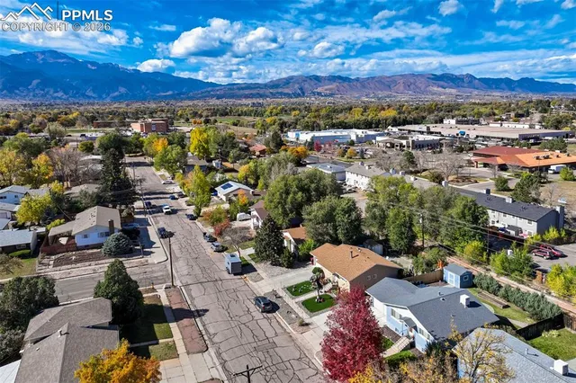 an aerial view of multiple house