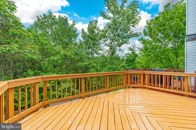 a view of a wooden deck