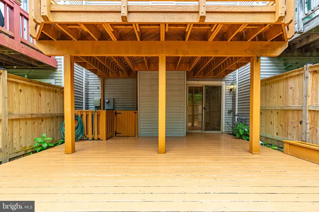 a view of a wooden door