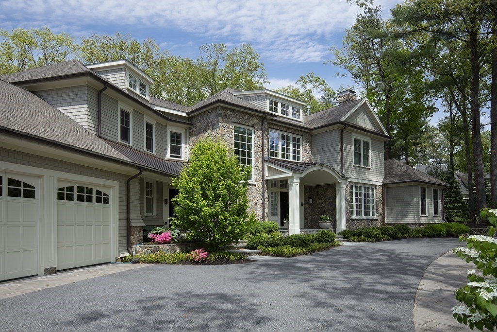 55 Ridge Hill Farm Road Wellesley, MA 02482 - Photo 2 of 32 front view of a house with a garden