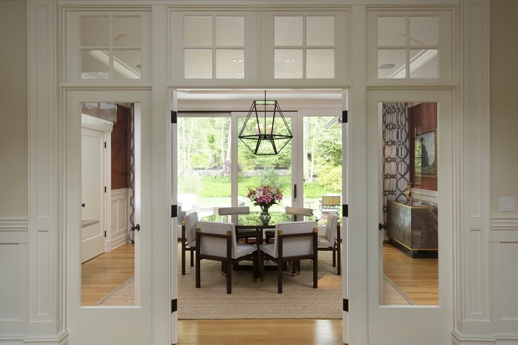 55 Ridge Hill Farm Road Wellesley, MA 02482 - Photo 6 of 32 a view of a dining room with furniture window and outside view