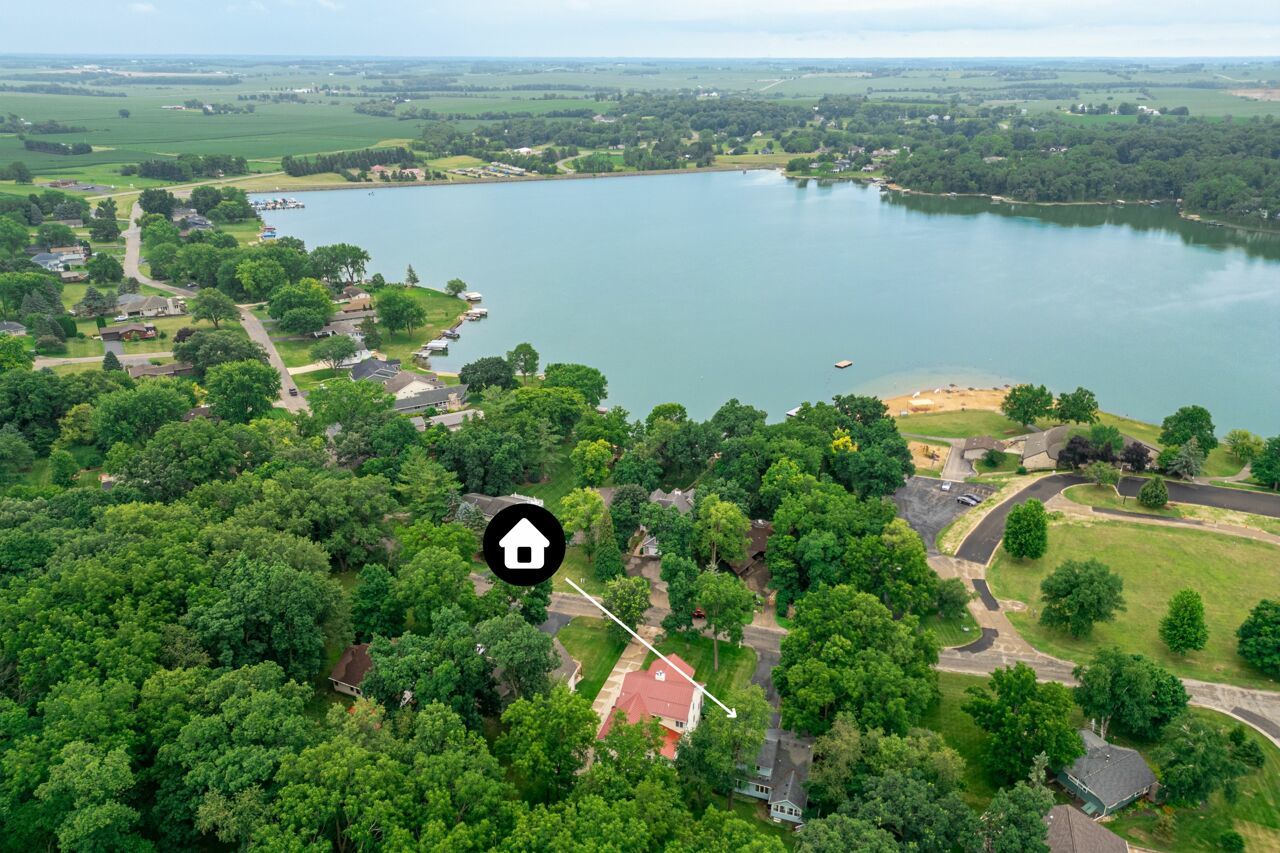 1506 Pier Drive Davis, IL 61019 - Photo 40 of 47 an aerial view of lake residential house with outdoor space and trees around