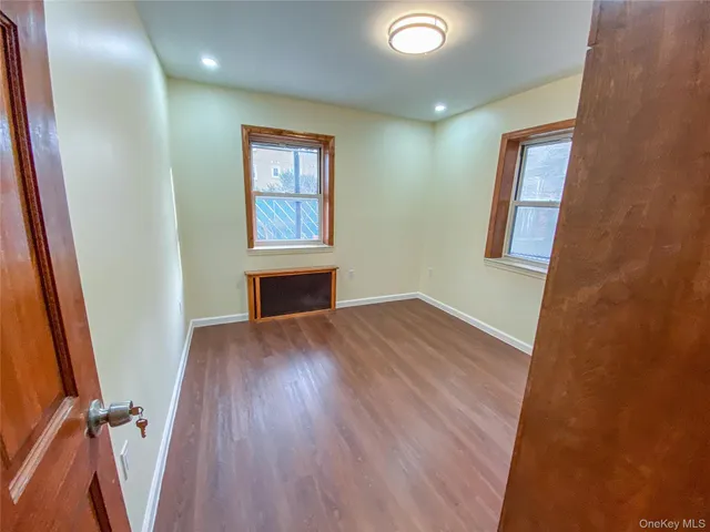wooden floor and windows in a room