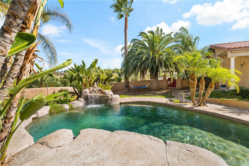 40430 Parado Del Sol Drive Temecula, CA 92592 - Photo 60 of 75 a view of a swimming pool with a garden and plants