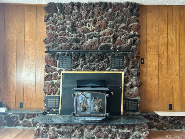 a close view of fireplace