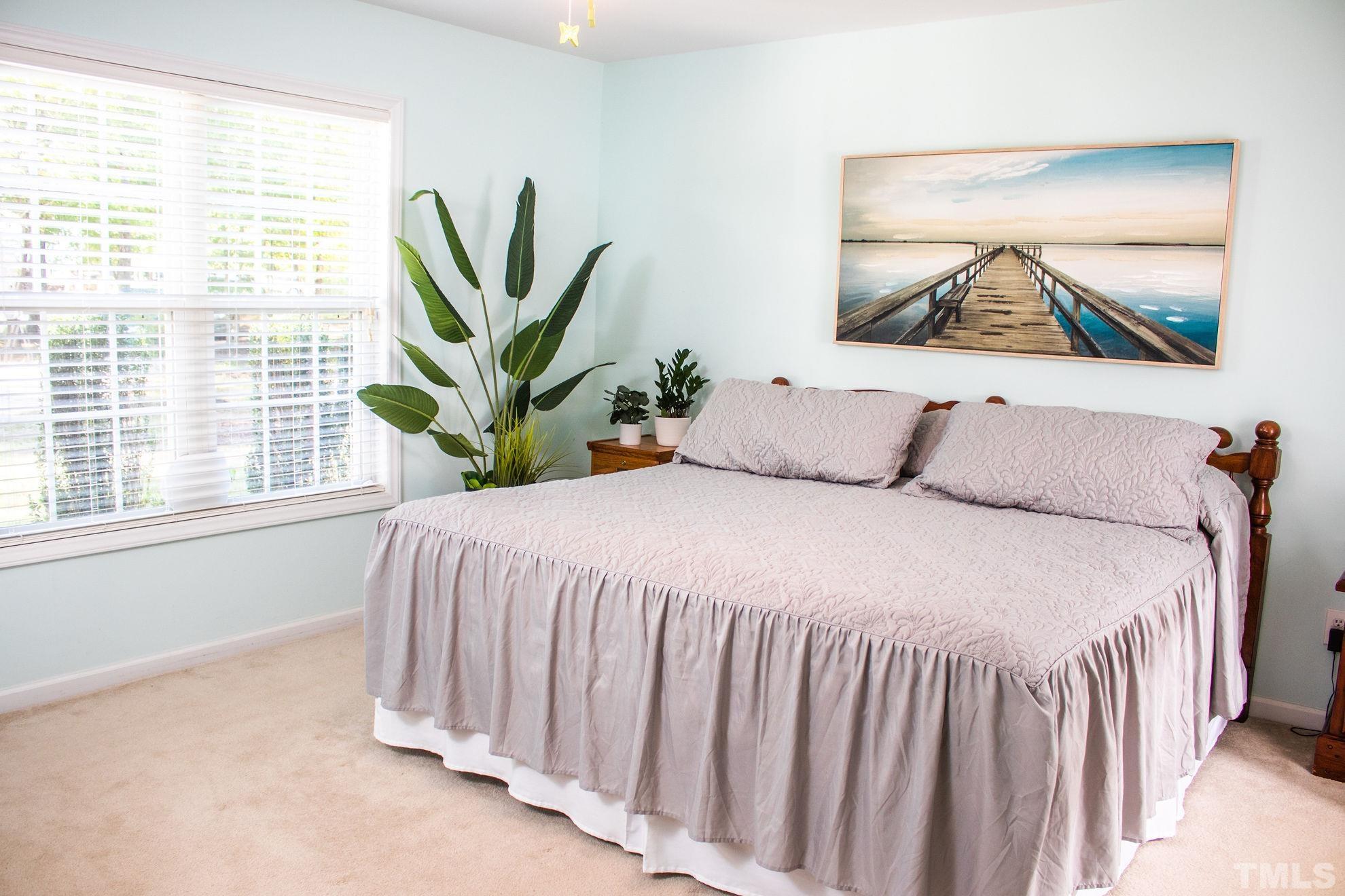 260 Waters Edge Loop Henderson, NC 27537 - Photo 19 of 38 a bedroom with a bed and a painting on the wall