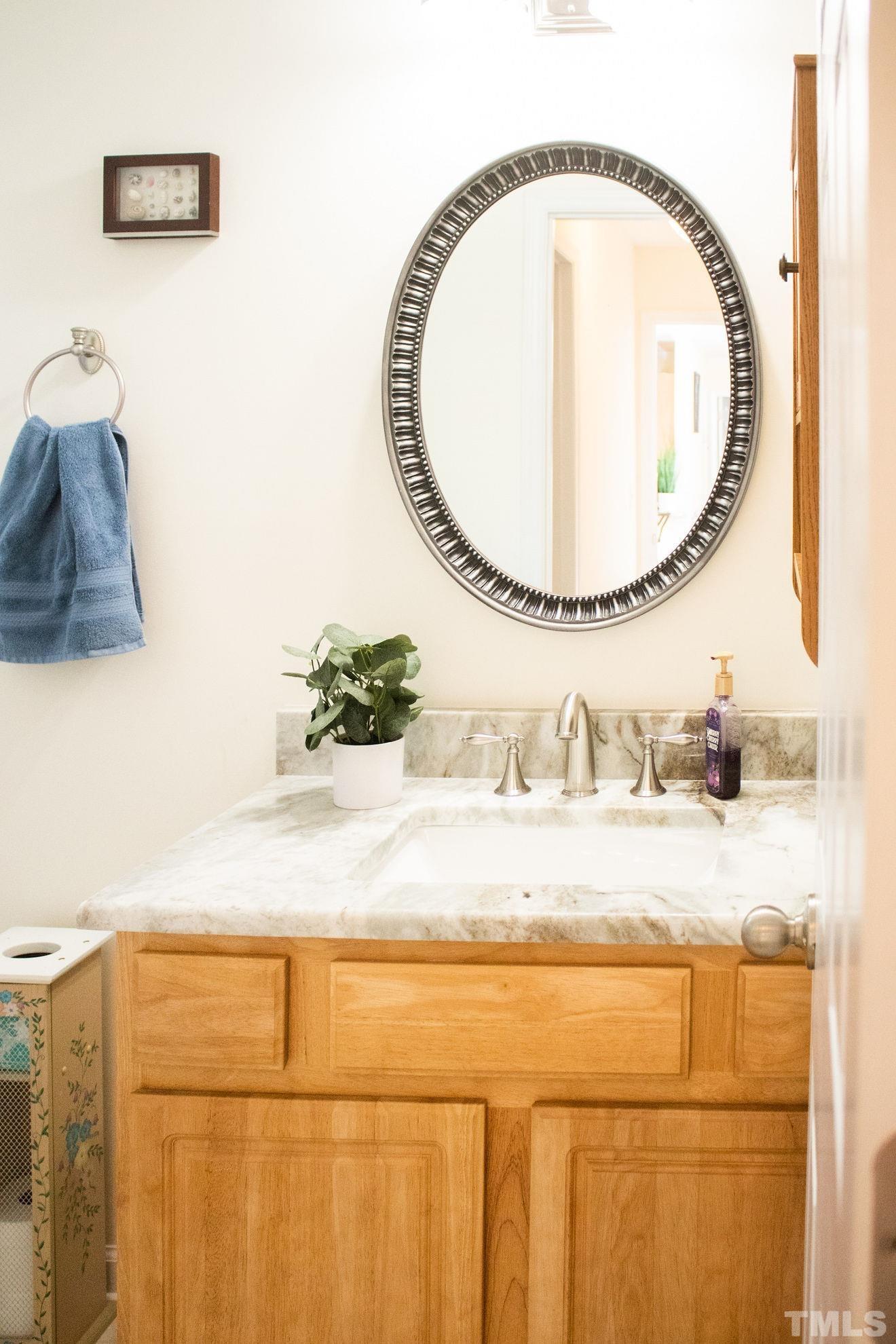 260 Waters Edge Loop Henderson, NC 27537 - Photo 24 of 38 a bathroom with a sink and a mirror