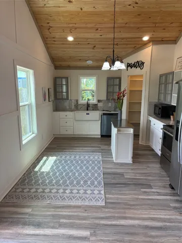 a large room with lots of counter space