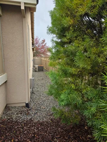 a picture of a yard with lots of green space