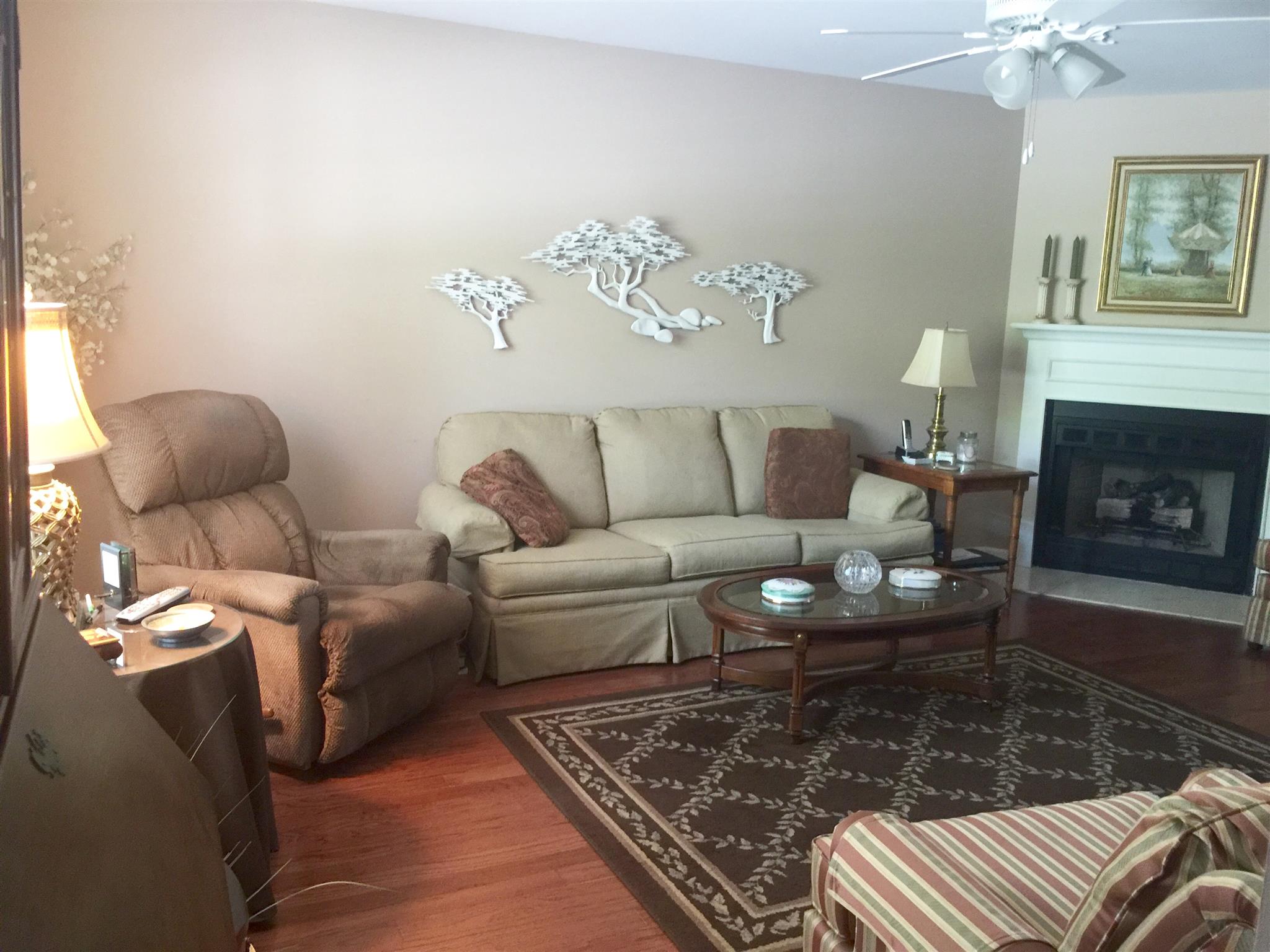 218 Pepper Ridge Circle, Unit 218 Antioch, TN 37013 - Photo 2 of 22 Open Spacious Living Room with Gas Fireplace and Gleeming Hardwoods. Lots of natural light as well.