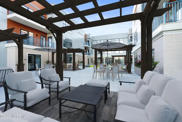 a outdoor living space with furniture
