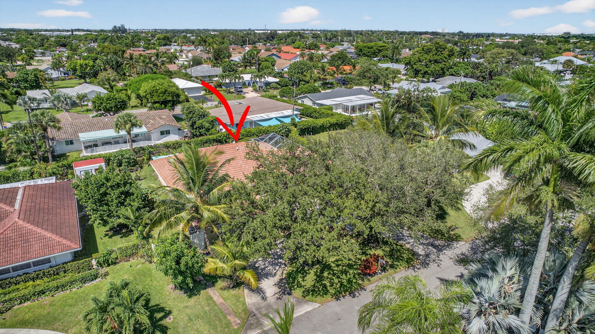 7625 Clarke Road Lake Clarke Shores, FL 33406 - Photo 82 of 97 an aerial view of residential houses with outdoor space and trees