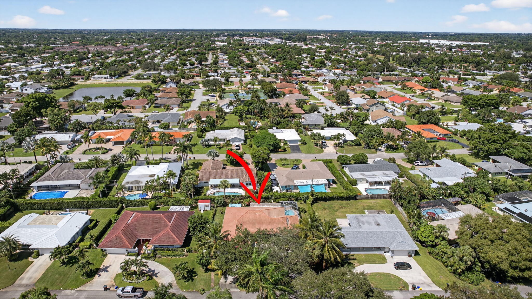 7625 Clarke Road Lake Clarke Shores, FL 33406 - Photo 84 of 97 an aerial view of residential houses with outdoor space and trees