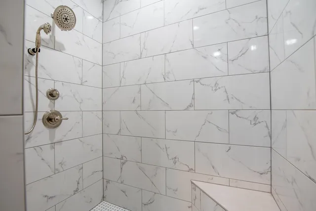 a bathroom with a shower